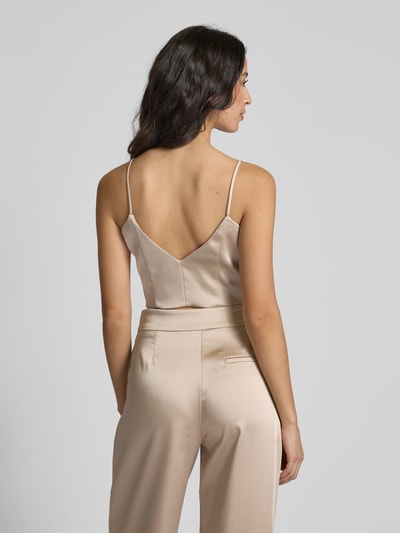 Jake*s Cocktail Slim fit blousetop met V-hals Metallic beige gemêleerd - 5