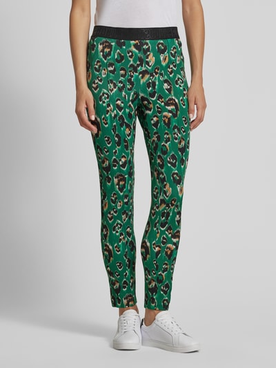 Marc Cain Slim fit stoffen broek met elastische band Groen - 4