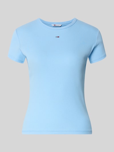 Tommy Jeans Slim Fit T-Shirt aus Baumwoll-Mix Hellblau 2