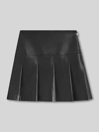 HUGO Spódnica mini z imitacji skóry z plisami model ‘RENORE’ Czarny 2
