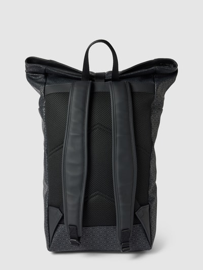 CK Calvin Klein Rucksack mit Allover-Logo-Muster Modell 'RUBBERIZED' Black 4