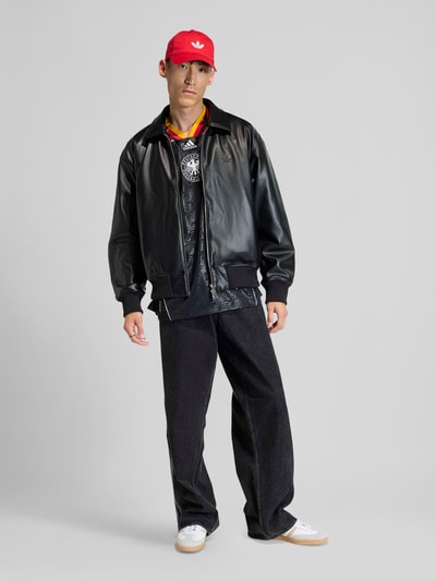 adidas Originals Wide Leg Jeans aus reiner Baumwolle mit Logo-Detail Black 1
