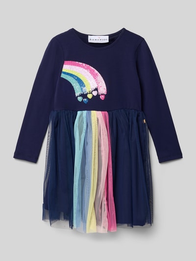 DANAMADE Regular Fit Kleid mit Pailettenbesatz Modell 'Fee' Marine 1