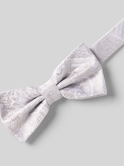 Produktfoto, Fliege und Einstecktuch im Set aus reiner Seide von Prince Bowtie, jasnoszary, połysk, klasyczna forma, regulowany kołnierz