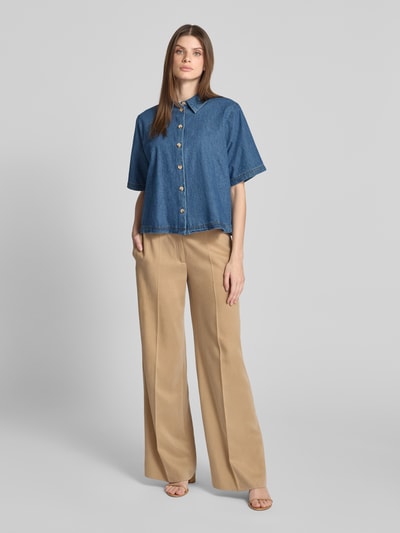 Jake*s Collection Bluzka jeansowa o kroju relaxed fit z listwą guzikową Lodowy błękitny 1