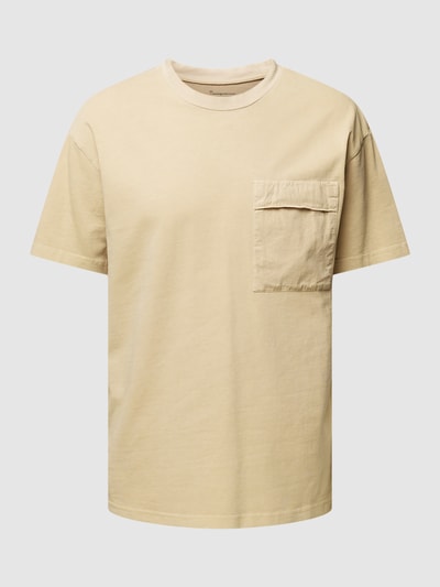 Knowledge Cotton Apparel T-shirt met borstzak, model 'NUANCE BY NATURE™' Beige - 2