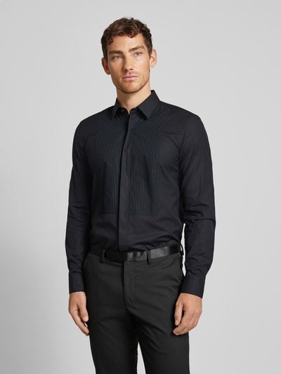 BOSS Slim fit zakelijk overhemd met kentkraag Zwart - 4