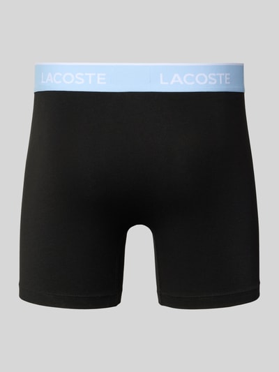 Produktfoto, zwarte boxershort van katoenmix met lichtblauwe elastische tailleband, Trunk aus Baumwoll-Mix im set van 3 van Lacoste, Heren Pant & boxershort