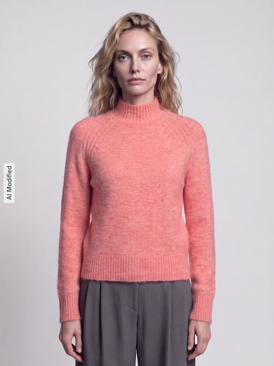 Pepe Jeans Regular Fit Pullover mit Woll-Anteil Modell 'ASHLEY PERKINS' Koralle 4