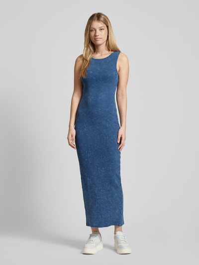 Only Maxi-jurk met fijnrib, model 'VALERIE' Jeansblauw - 4