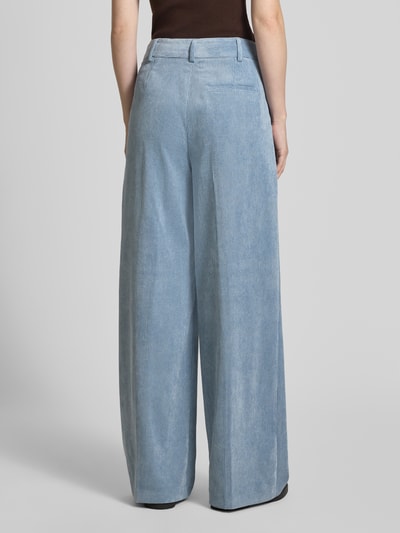 Christian Berg Woman Selection Wide fit corduroy broek met linnen Lichtblauw - 5