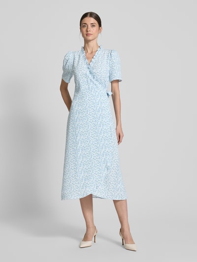A-view Midi-wikkeljurk, model 'Peony' Lichtblauw - 4