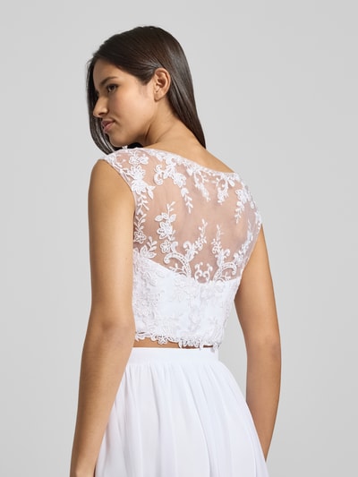 Laona Regular Fit Abendkleid mit floralem Spitzenbesatz Weiss 6