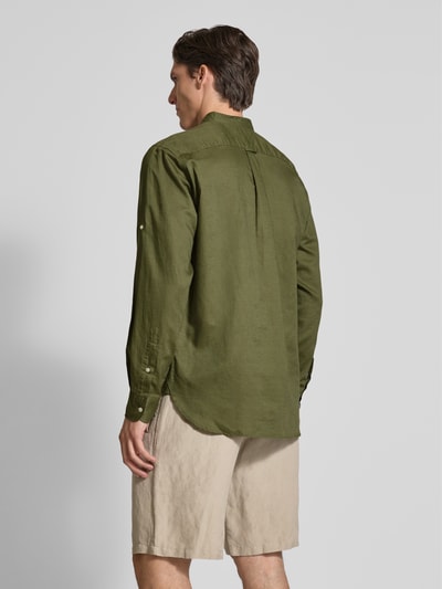 Tommy Hilfiger Regular fit vrijetijdsoverhemd van een mix van katoen en linnen Olijfgroen - 5