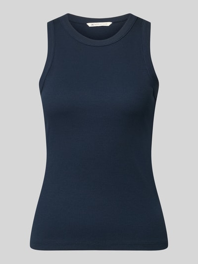 Produktfoto, Slim Fit Top in Rippstrickoptik von Tom Tailor Denim, Optik: Unifarben, Rundhals, Ärmelform: Ohne, Materialverarbeitung: Rippstrick, Material: Baumwoll-Mix