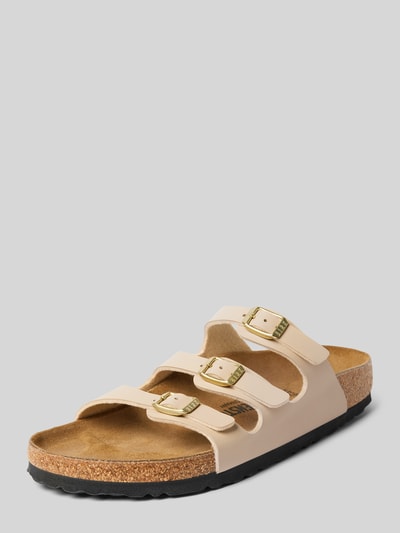 Birkenstock Slides mit Dornschließen Modell 'Florida' Beige 1