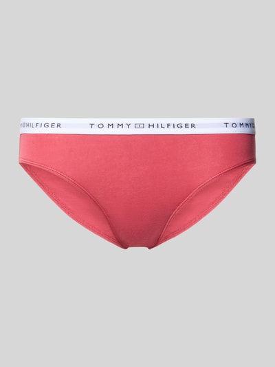 TOMMY HILFIGER Figi z mieszanki bawełny z nadrukiem z logo Mocnoróżowy 1