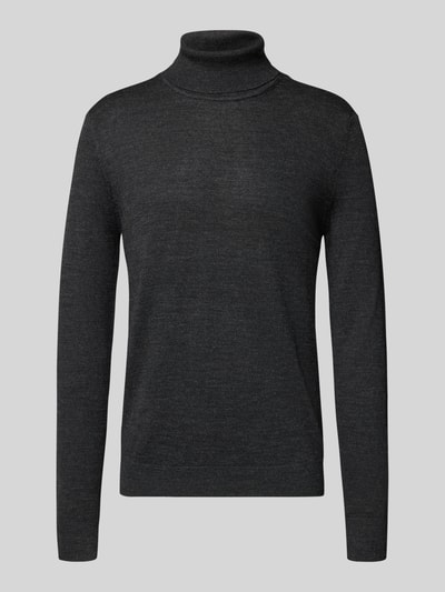 Christian Berg Men Pullover aus Merino-Mix mit Rollkragen Anthrazit Melange 2