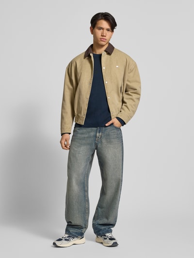 Marc O'Polo Denim Regular fit gebreide pullover van katoenmix Marineblauw - 1