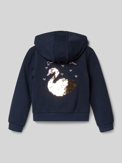 s.Oliver RED LABEL Regular fit sweatjack van katoenmix Marineblauw - 3