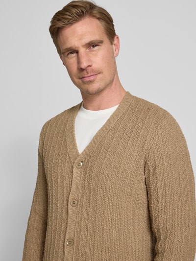 Samsøe Samsøe Regular fit cardigan van puur katoen, model 'Samicah' Lichtbruin - 3