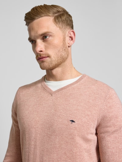 Fynch-Hatton Strickpullover mit V-Ausschnitt Altrosa 3