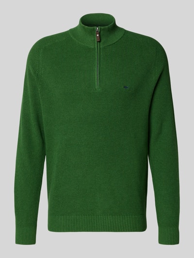 Fynch-Hatton Gebreide pullover met schipperskraag en labelstitching Groen - 2