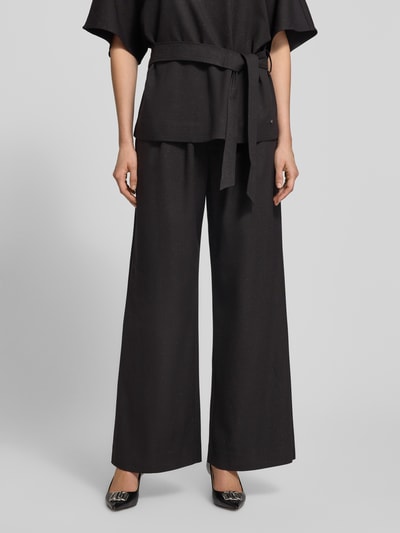 MOS MOSH Broek met wijde pijpen en steekzakken, model 'Evie Bellevue' Zwart - 4