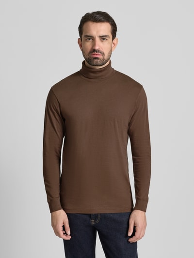 RAGMAN Shirt met lange mouwen en col Donkerbruin - 4