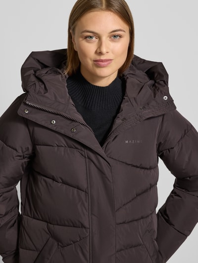 Mazine Steppmantel mit Kapuze und Eingrifftaschen Aubergine 3