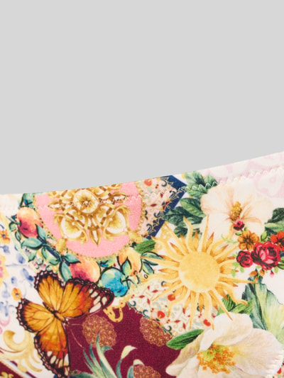 Productfoto, Bikinihose im Allover-Look Modell 'TREASURED TROVE' van WATERCULT met kleurrijk bloemenpatroon en stretchmateriaal