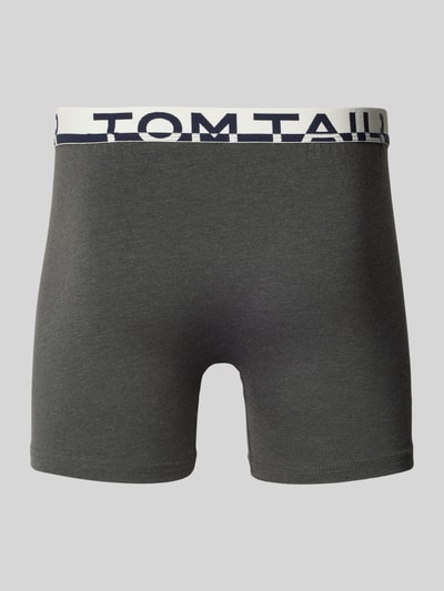 Tom Tailor Slim fit boxershort met labelopschrift op de band Antraciet - 3