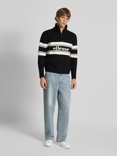 Ellesse Strickpullover mit Troyer-Kragen Modell 'PALLONI' Black 1