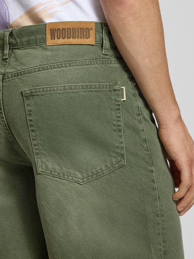 WOODBIRD Straight leg korte jeans in 5-pocketmodel, model 'Rami' Kaki - 3