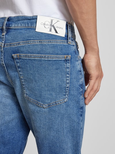 Calvin Klein Jeans Korte slim fit jeans in 5-pocketmodel Blauw - 3