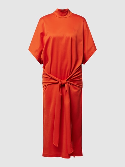 Karl Lagerfeld Midi-jurk met knoopdetail, model 'WRAP' Terracotta - 2