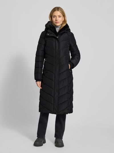 NAUTGÅRD Gewatteerde lange jas met Sorona® Aura-vulling Zwart - 4