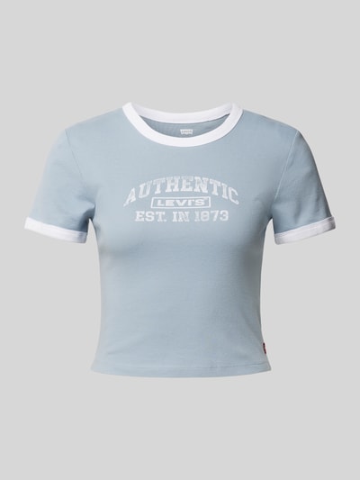 Levi's® Cropped T-Shirt mit Label-Print Weiss 2