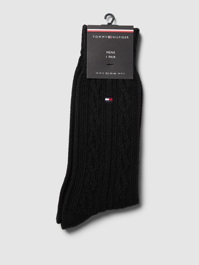 Tommy Hilfiger Socken mit Zopfmuster Modell 'CABLE' Black 3