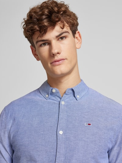 Tommy Jeans Slim fit vrijetijdsoverhemd met knoopsluiting Marineblauw gemêleerd - 3