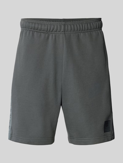 Produktfoto, Shorts mit Logo und elastischem Bund von CHAMPION in Grau, Baumwoll-Mix, Regular Fit, glatte Textur, Vorderansicht