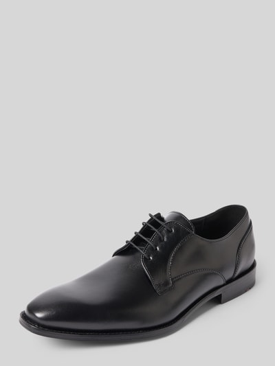 Produktfoto, Herren Derby aus Leder Modell 'NOBEL' von Lloyd in schwarzem Glattleder mit spitz zulaufender Schuhspitze und Schnürung, Absatzhöhe: 3 cm, Schafthöhe: 6 cm, Schaftweite: 6 cm