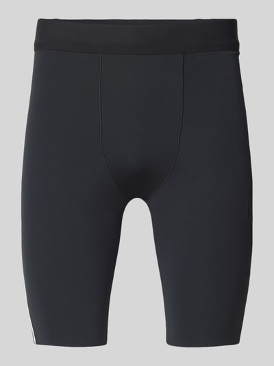 Produktfoto, Tights mit Logo und Reißverschlusstasche von Salomon im schwarzen Material-Mix mit Stretch-Anteil, körpernahe Passform