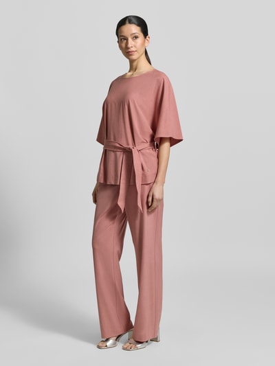 MOS MOSH Relaxed fit blouse van viscosemix Model 'Rikas' Lichtrood gemêleerd - 1