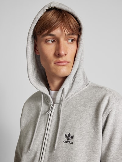 adidas Originals Bluza rozpinana z wyhaftowanym logo Jasnoszary melanż 3