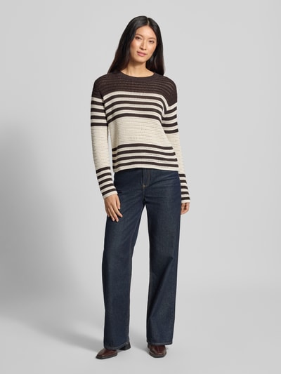 Brax Relaxed Fit Pullover aus reiner Baumwolle Modell 'LESLEY' Dunkelbraun 1