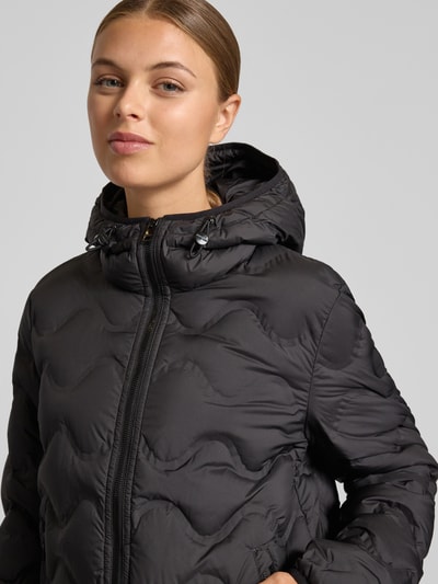 Marc Cain Gewatteerd regular fit jack met capuchon Zwart - 3