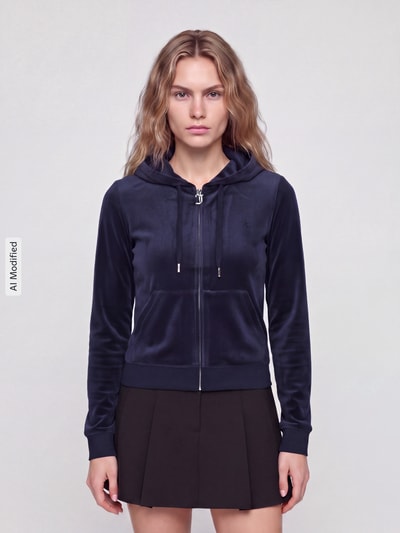Juicy Couture Bluza rozpinana o aksamitnym wyglądzie Ciemnoniebieski 4