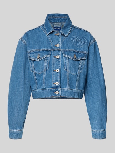 Produktfoto, Regular Fit Jeansjacke Baumwoll-Mix Modell 'GALATEA_B' von Hugo Blue in klassischer Denim-Optik mit Knopfleiste und Pattentaschen.