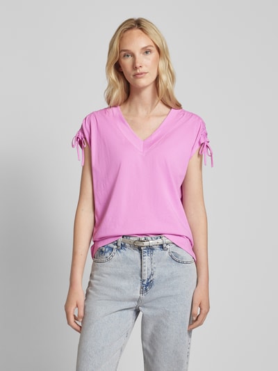 s.Oliver RED LABEL T-shirt met V-hals Rosé - 4